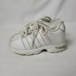 Kay‎ Swiss Baby Mohr 22159147 White Leather Lace Up Low Top Sneaker Shoes Size 4